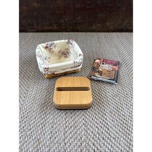 Longaberger Stuck On You Basket Set With Weighted Lid Sweetheart Floral 2001